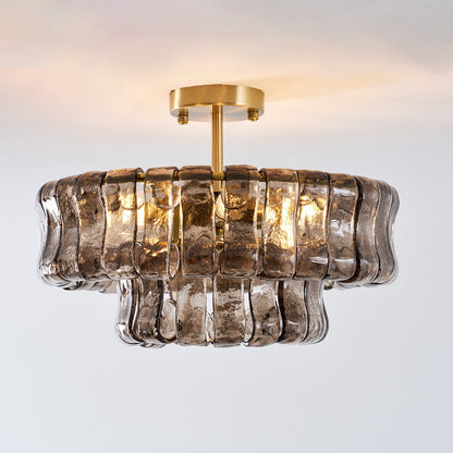 Tiered Ice Glass Ceiling Light