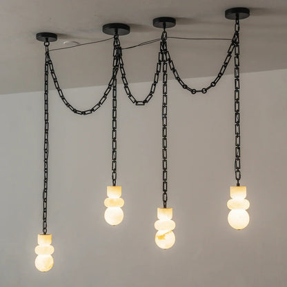 Alabaster Stone Cascade Chandelier