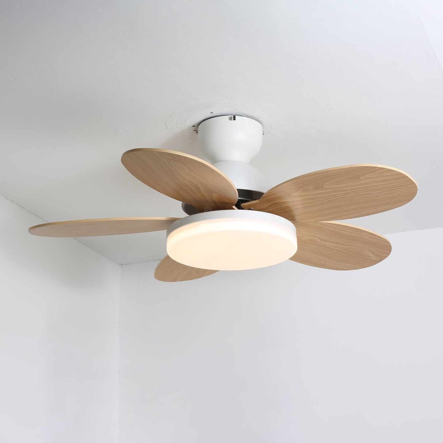 Flower Blade Wood Ceiling Fan