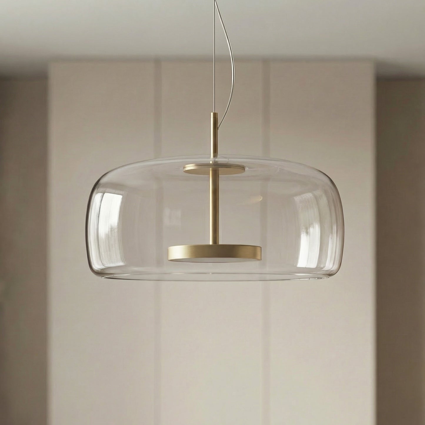 Tinted Glass Drum Pendant Light