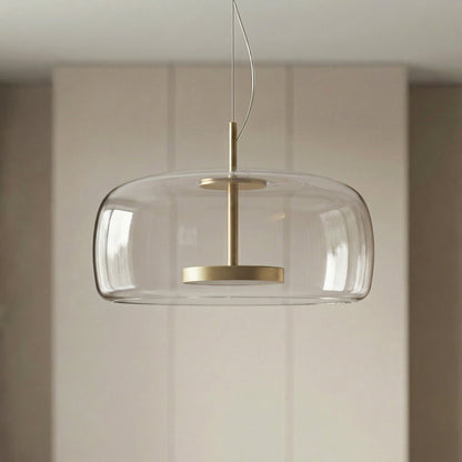 Tinted Glass Drum Pendant Light