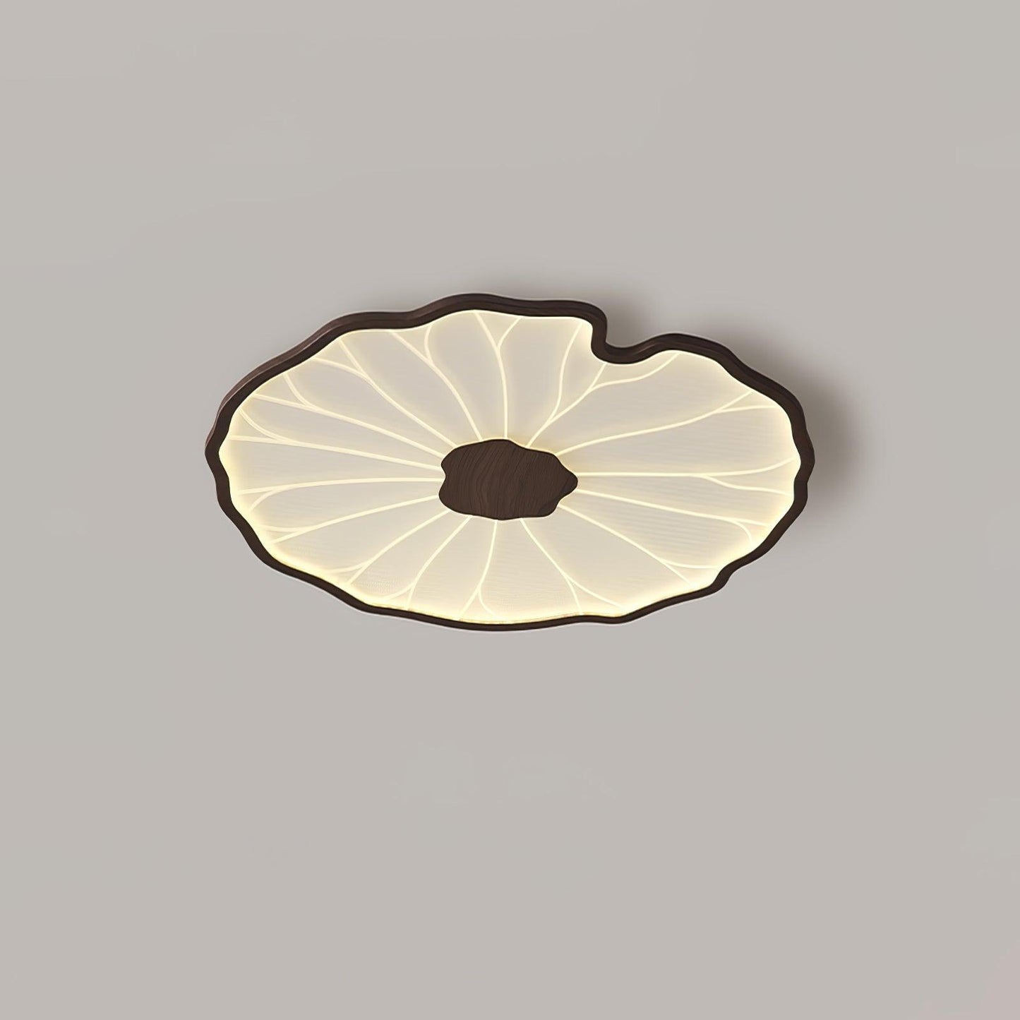 Waterlily Wood-Grain Ceiling Light