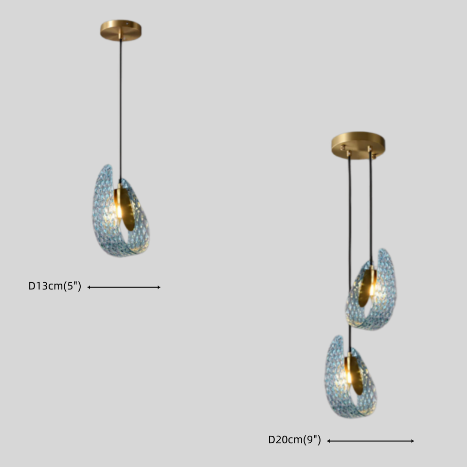 Peacock Feather Glass Chandelier