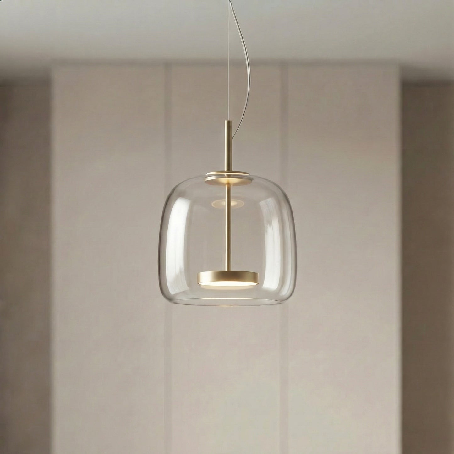 Tinted Glass Drum Pendant Light