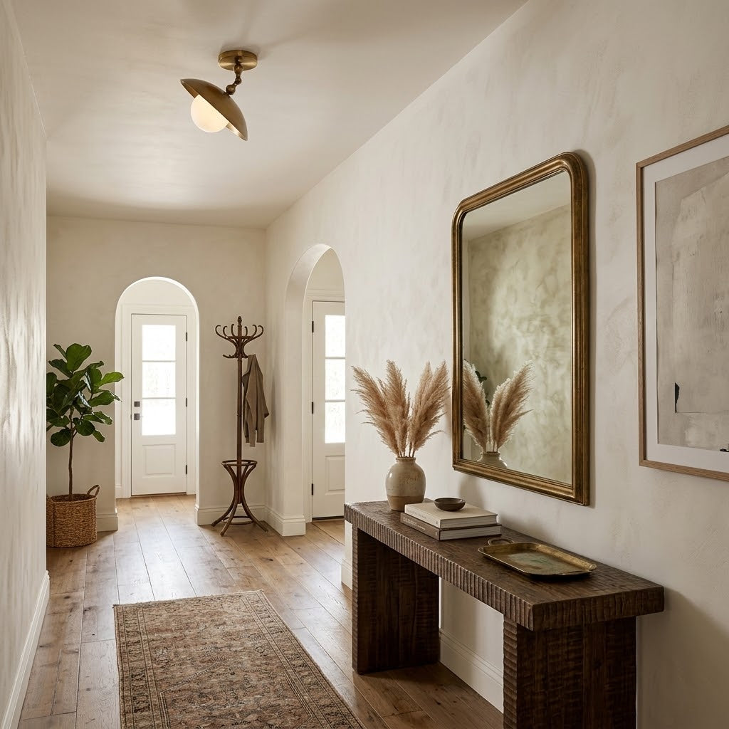Brass Dome Semi-Flush Ceiling Light