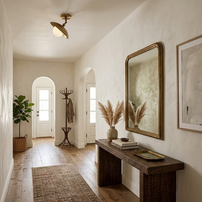 Brass Dome Semi-Flush Ceiling Light
