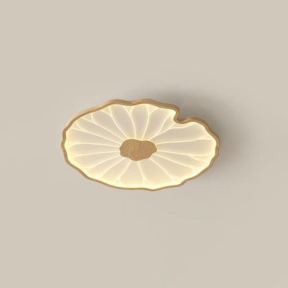 Waterlily Wood-Grain Ceiling Light