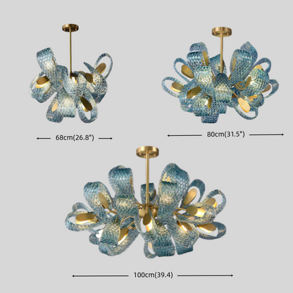 Peacock Feather Glass Chandelier