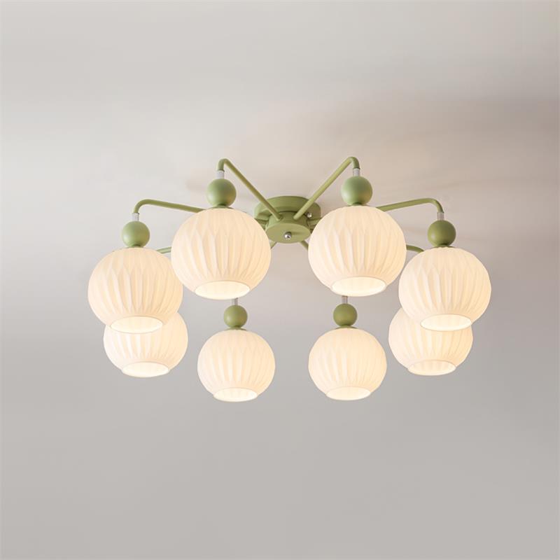 Ribbed Opal Glass Semi-Flush
