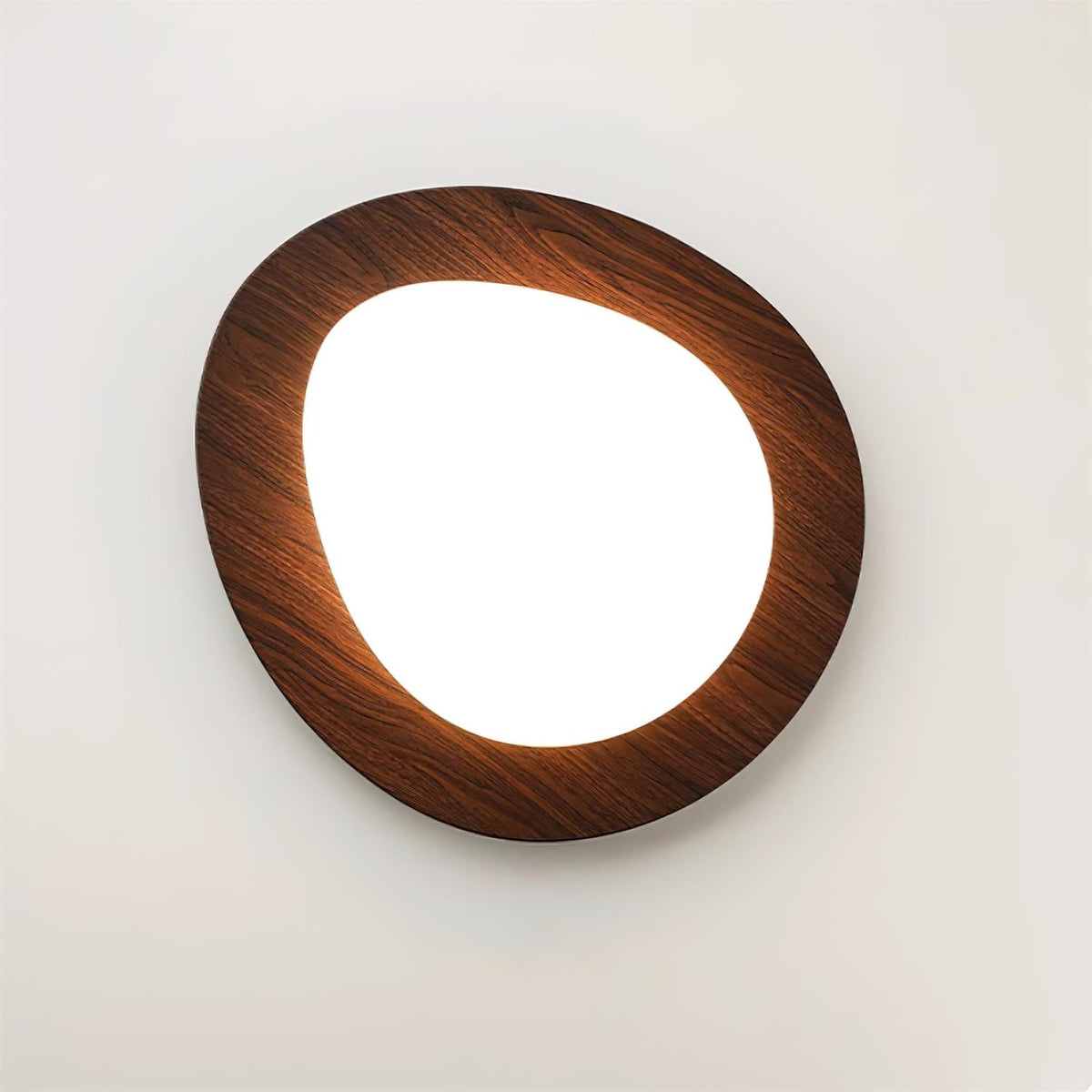 Sculpted Walnut Ceiling Light