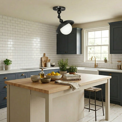 Brass Dome Semi-Flush Ceiling Light
