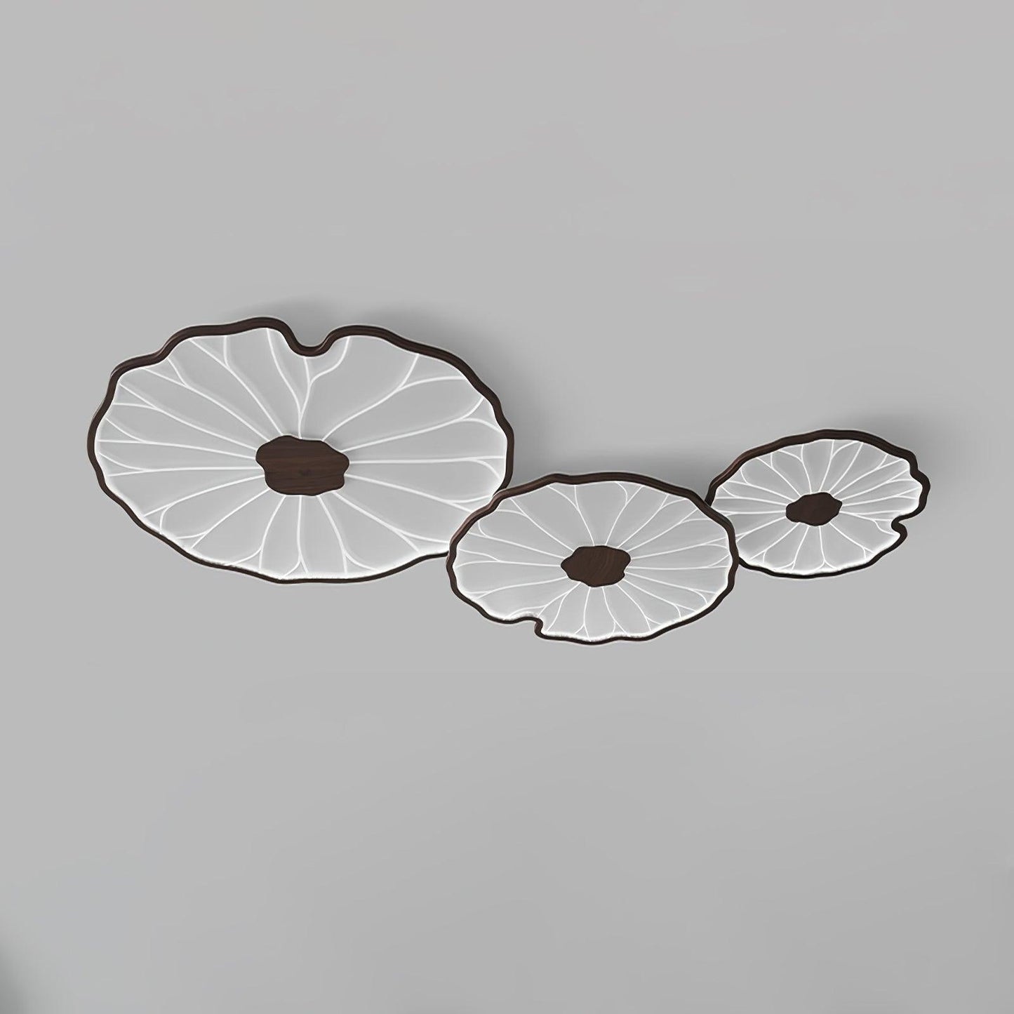 Waterlily Wood-Grain Ceiling Light