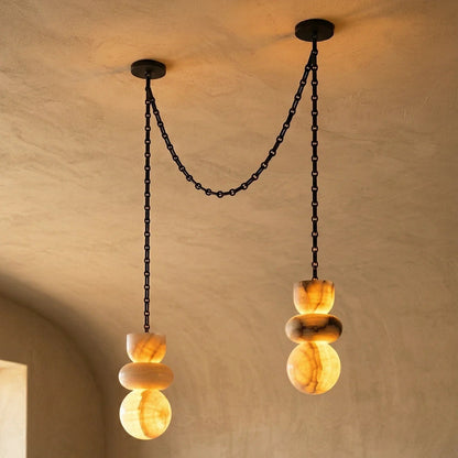Alabaster Stone Cascade Chandelier