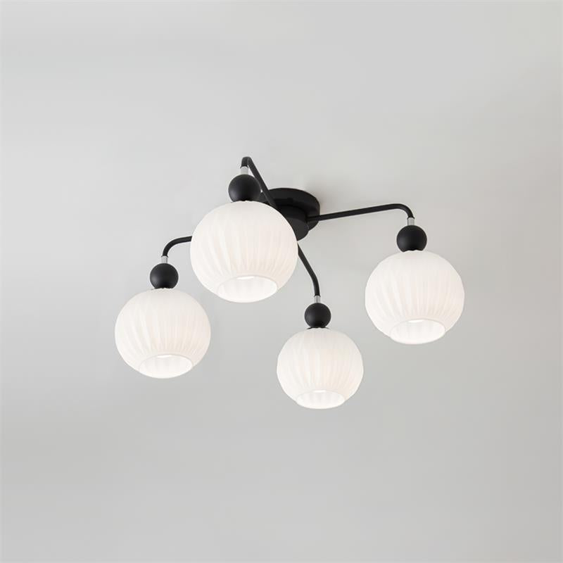 Ribbed Opal Glass Semi-Flush