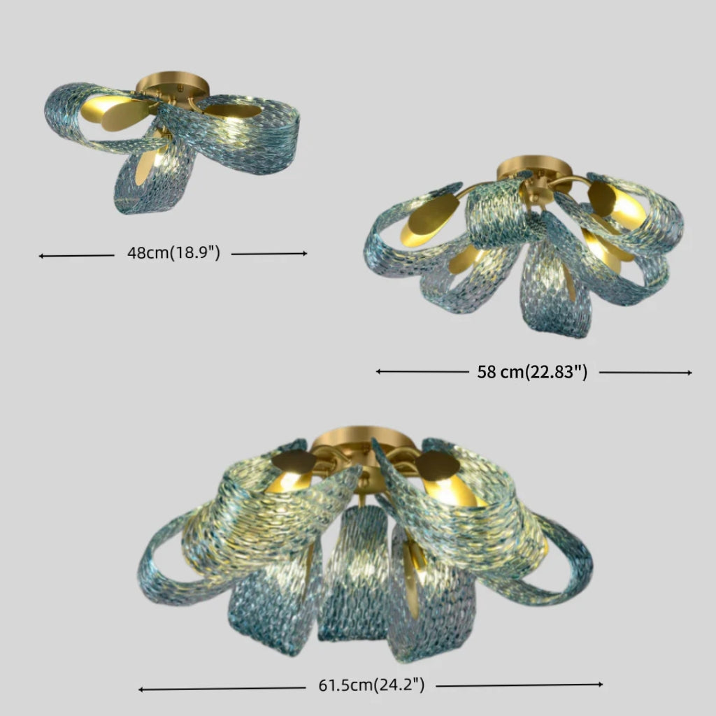Peacock Feather Glass Chandelier