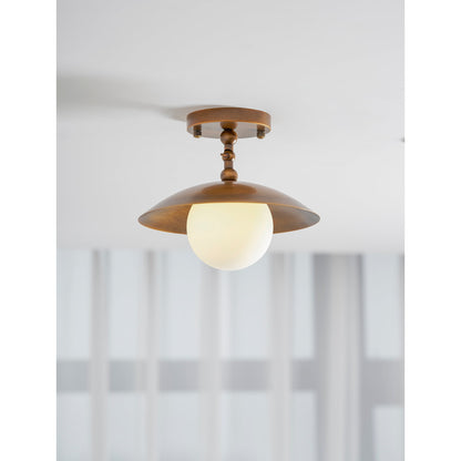 Brass Dome Semi-Flush Ceiling Light
