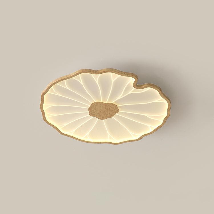 Waterlily Wood-Grain Ceiling Light