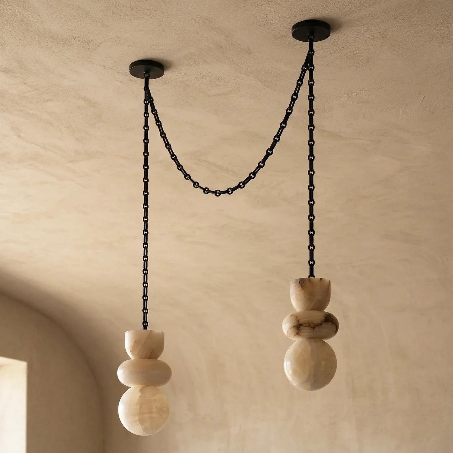 Alabaster Stone Cascade Chandelier