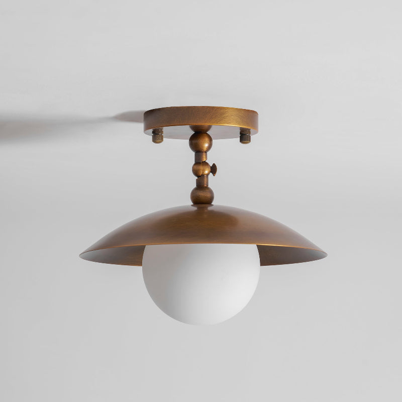 Brass Dome Semi-Flush Ceiling Light