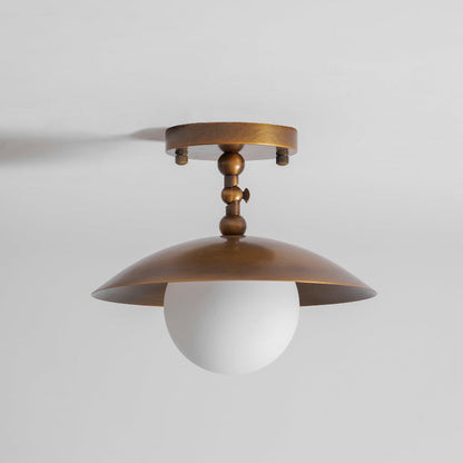 Brass Dome Semi-Flush Ceiling Light
