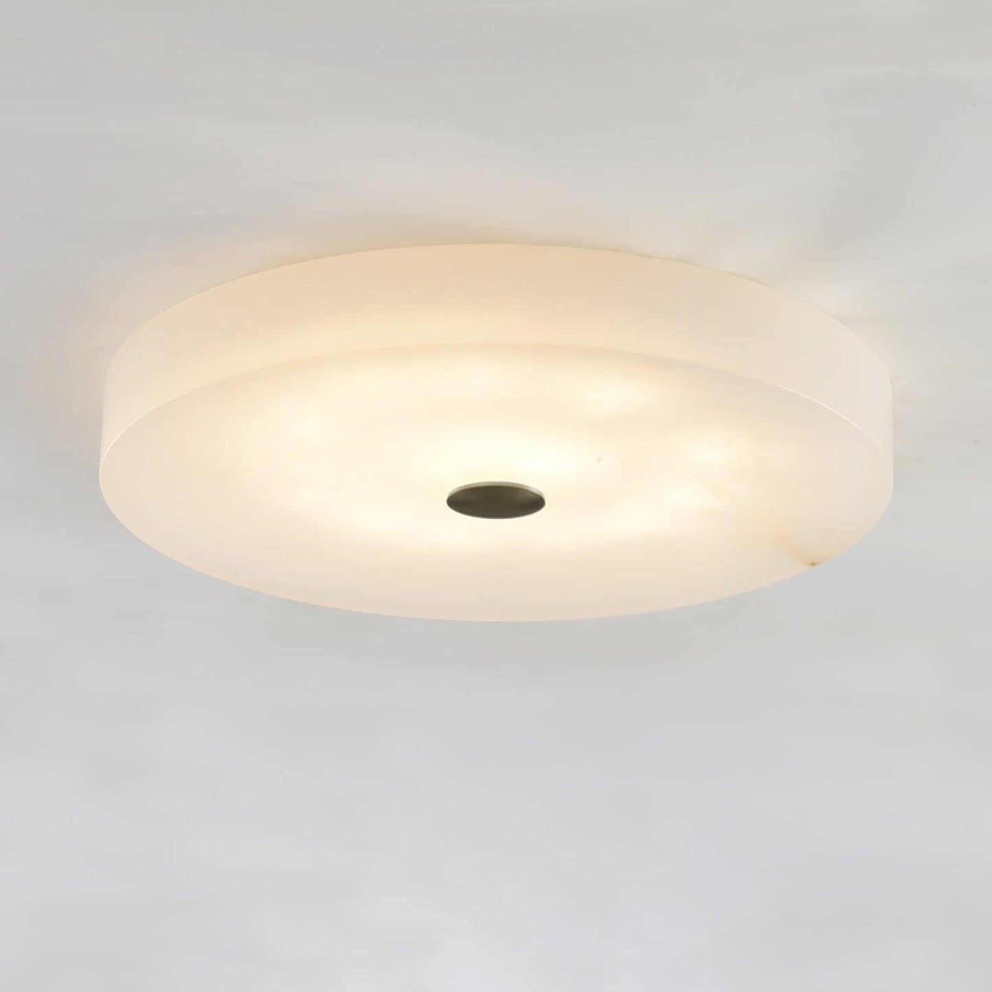 Alabaster Drum Flush Ceiling Light