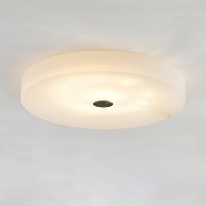 Alabaster Drum Flush Ceiling Light