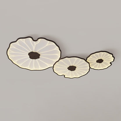 Waterlily Wood-Grain Ceiling Light