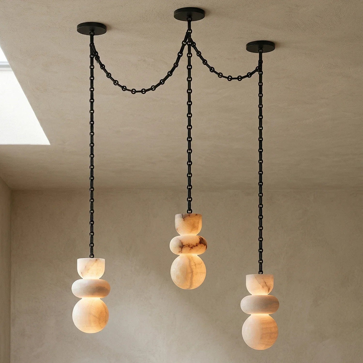 Alabaster Stone Cascade Chandelier