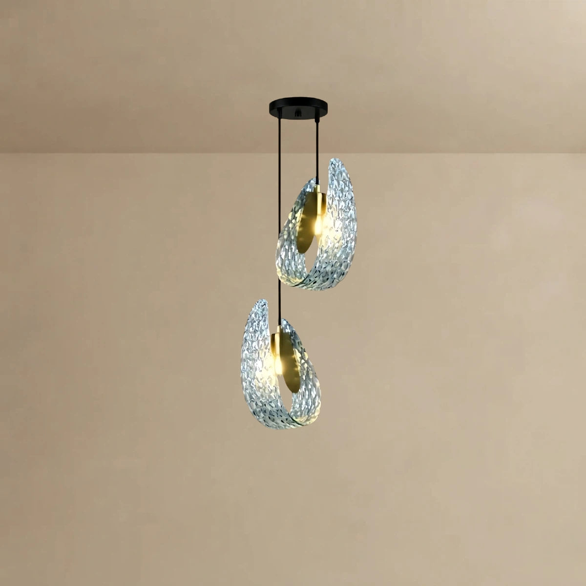 Peacock Feather Glass Chandelier