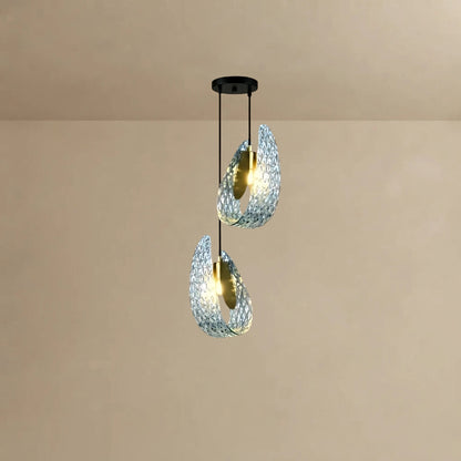 Peacock Feather Glass Chandelier