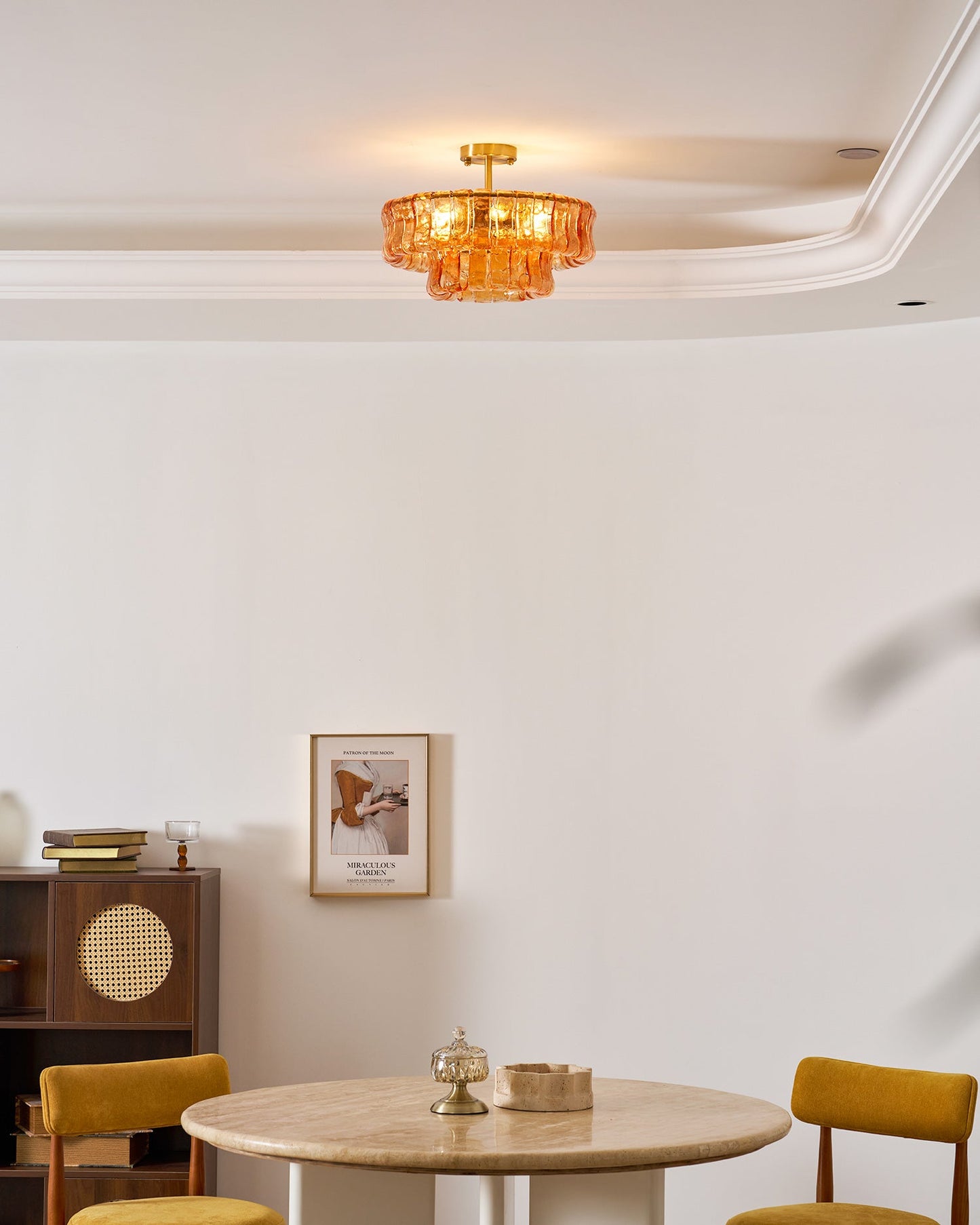 Tiered Ice Glass Ceiling Light