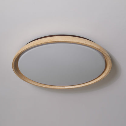 Round Travertine Flush Ceiling Light