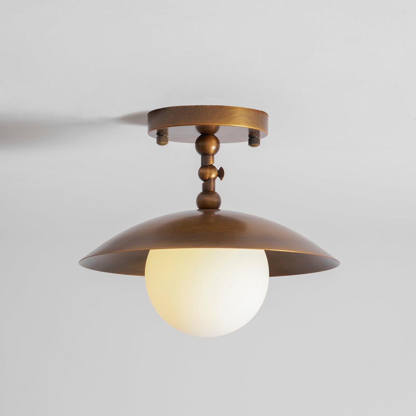 Brass Dome Semi-Flush Ceiling Light