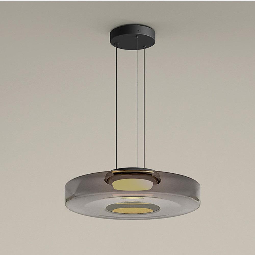 Stacked Glass Disc Pendant Light