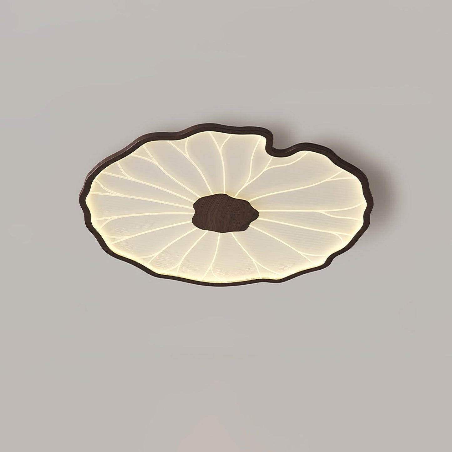 Waterlily Wood-Grain Ceiling Light