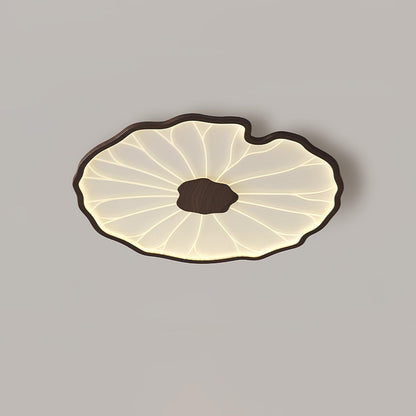 Waterlily Wood-Grain Ceiling Light