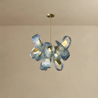 Peacock Feather Glass Chandelier