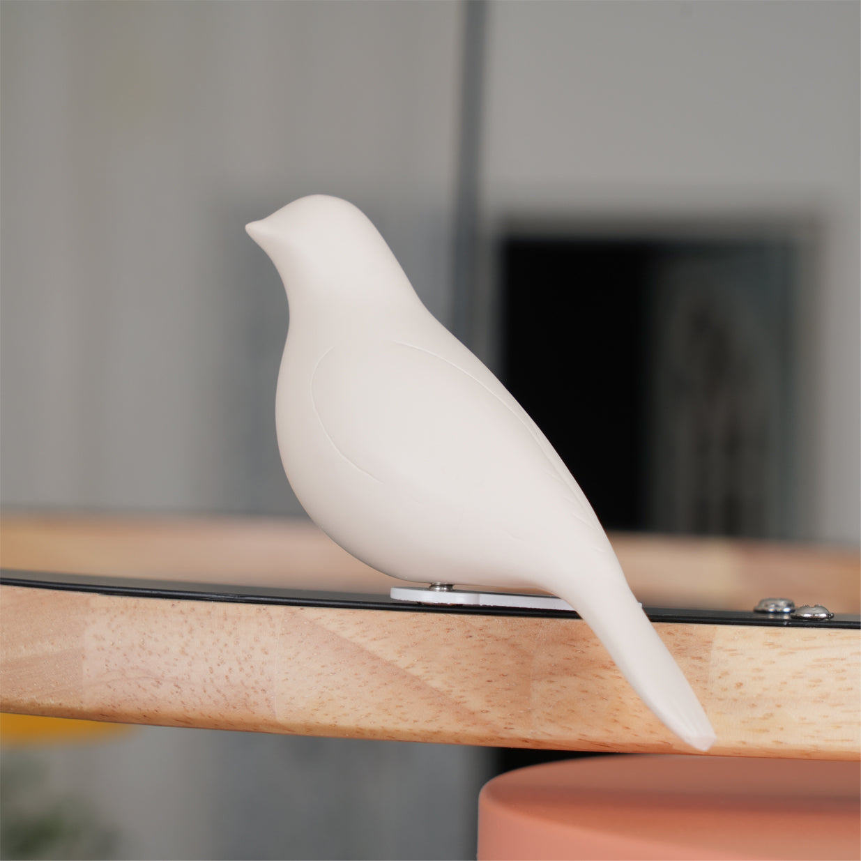 Round Wooden Bird Chandelier