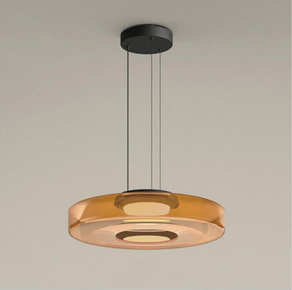 Stacked Glass Disc Pendant Light