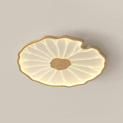 Waterlily Wood-Grain Ceiling Light