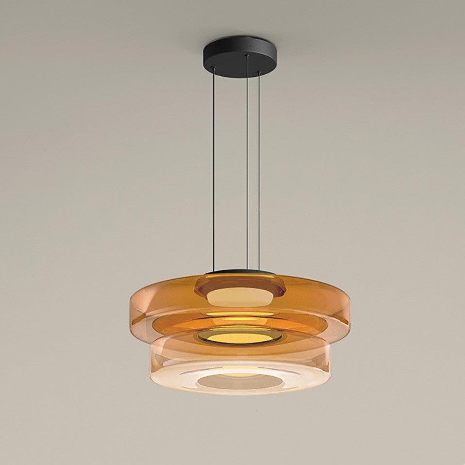 Stacked Glass Disc Pendant Light