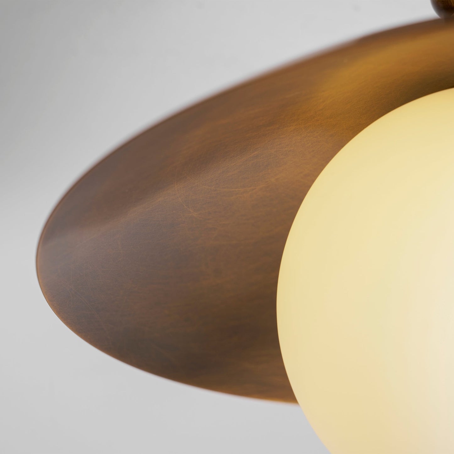 Brass Dome Semi-Flush Ceiling Light