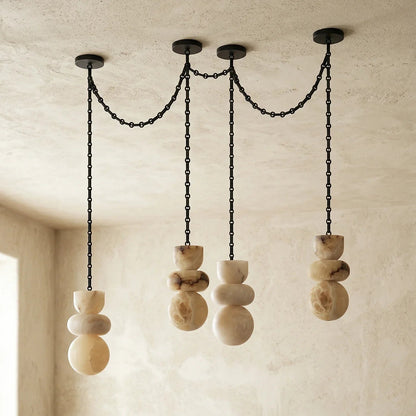 Alabaster Stone Cascade Chandelier