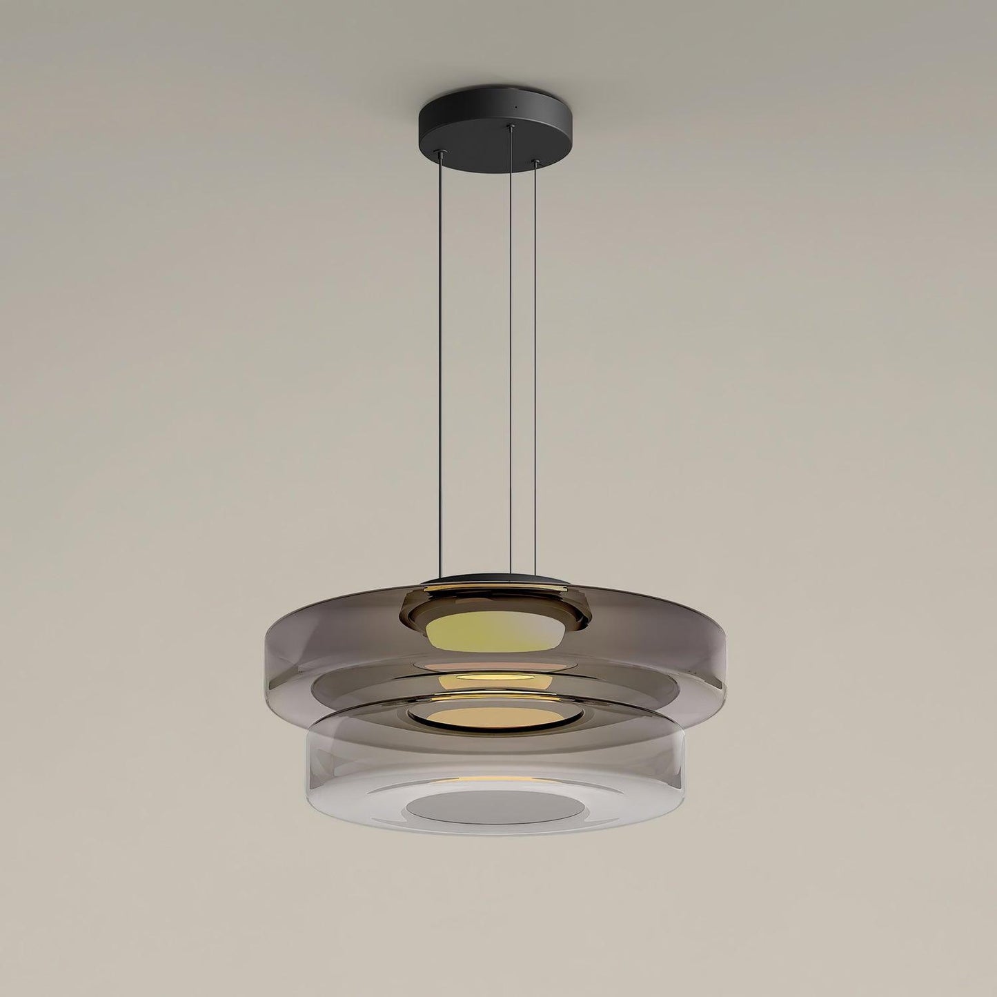 Stacked Glass Disc Pendant Light
