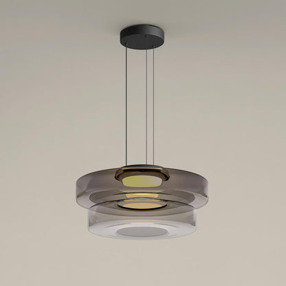 Stacked Glass Disc Pendant Light