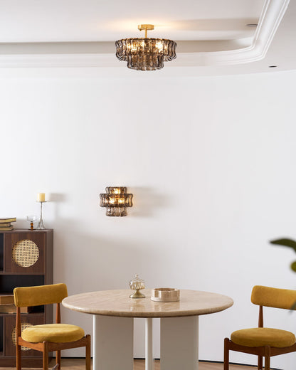 Tiered Ice Glass Ceiling Light