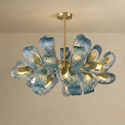 Peacock Feather Glass Chandelier