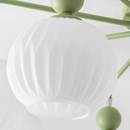 Ribbed Opal Glass Semi-Flush