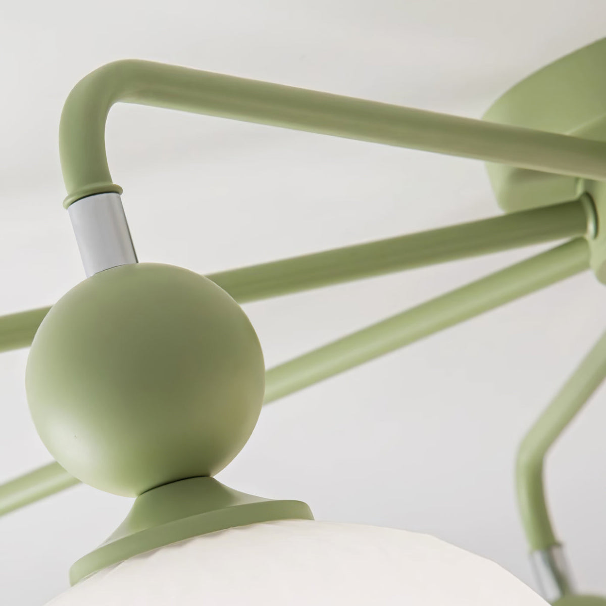 Ribbed Opal Glass Semi-Flush