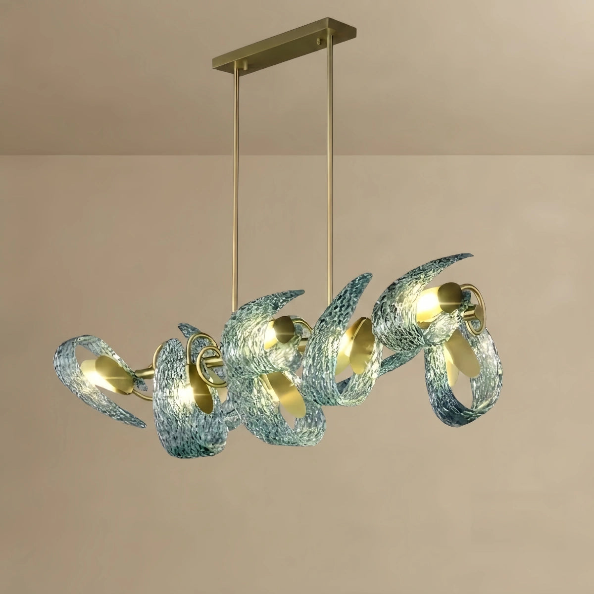Peacock Feather Glass Chandelier